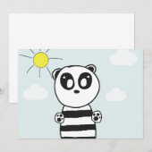 Invitation Illustration de Panda Mignon (Devant / Derrière)