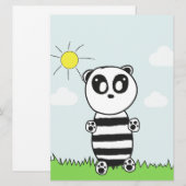 Invitation Illustration de Panda Mignon (Devant / Derrière)
