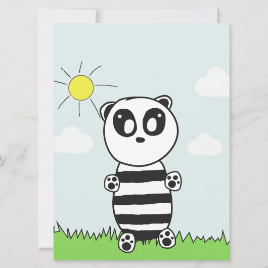 Invitation Illustration de Panda Mignon (Devant)