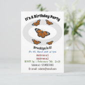 Invitation Illustration de papillon monarque (Debout devant)