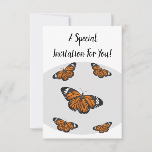 Invitation Illustration de papillon monarque (Dos)