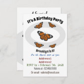 Invitation Illustration de papillon monarque (Devant / Derrière)