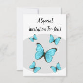 Invitation Illustration de papillons Morpho (Dos)