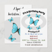 Invitation Illustration de papillons Morpho (Devant / Derrière)