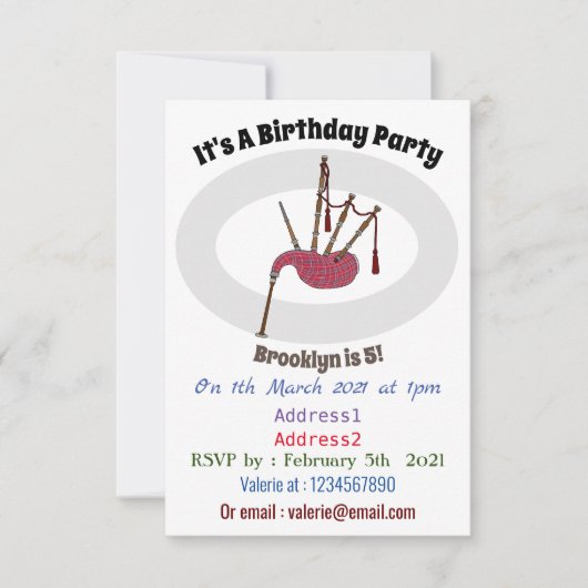 Invitation Illustration de pipes (Devant)