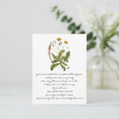 Invitation Illustration de pissenlit vintage (Debout devant)