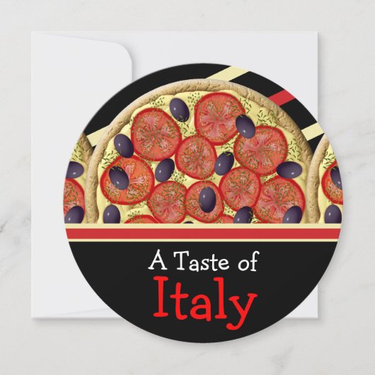 Invitation Illustration de pizza fast food soirée italienne (Devant)