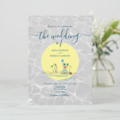 Invitation Illustration de plage Mariage d'été (Debout devant)
