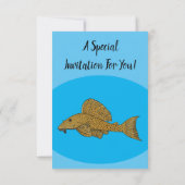 Invitation Illustration de poisson Pleco (Dos)
