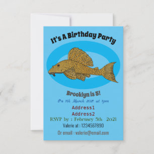 Invitation Illustration de poisson Pleco