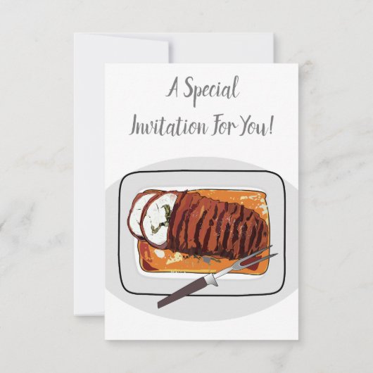 Invitation Illustration de poitrine de dinde rôtie (Dos)