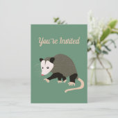 Invitation Illustration de Possum Cute personnalisée Fête d'a (Debout devant)