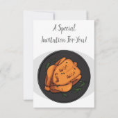 Invitation Illustration de poulet rôti (Dos)