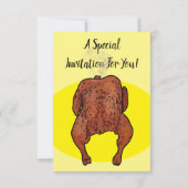 Invitation Illustration de poulet rôti (Dos)