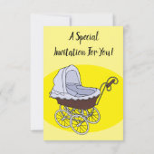 Invitation Illustration de poussette (Dos)