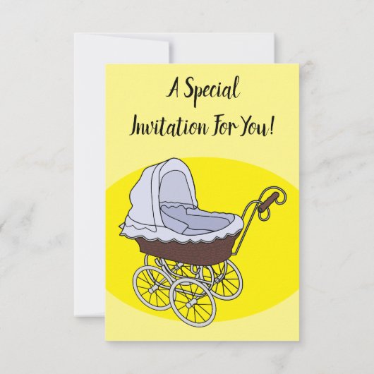 Invitation Illustration de poussette (Dos)