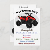 Invitation Illustration de Quad bike atv (Devant / Derrière)