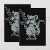 Invitation illustration de rats-soldats-armés (Devant / Derrière)
