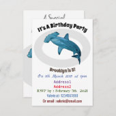 Invitation Illustration de requin marteau (Devant / Derrière)