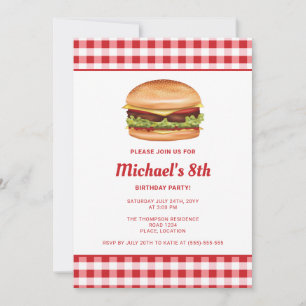 Invitation Illustration de restauration rapide Hamburger pour