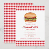 Invitation Illustration de restauration rapide Hamburger pour (Devant / Derrière)