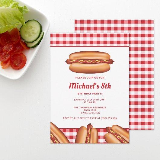 Invitation Illustration de restauration rapide Hot Dog pour f