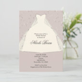 Invitation Illustration de robe de mariage chic moderne (Debout devant)