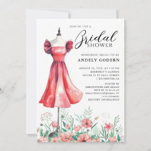Invitation Illustration de robe élégante avec douche de marié