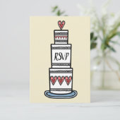 Invitation Illustration de RSVP de gâteau de mariage personna (Debout devant)