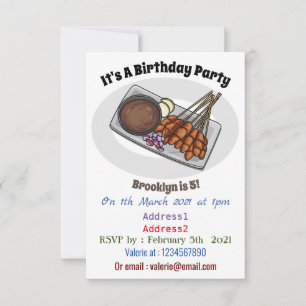 Invitation Illustration de Satay