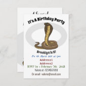 Invitation Illustration de serpent à cobra Brown (Devant / Derrière)
