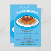 Invitation Illustration de Spaghetti (Devant / Derrière)