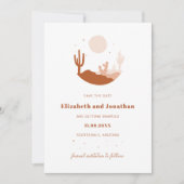 Invitation Illustration de terre cuite du désert, enregistrez (Devant)