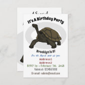 Invitation Illustration de tortue terrestre des Galapagos (Devant / Derrière)