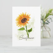 Invitation Illustration de tournesol aquarelle - Lumineuse et (Debout devant)
