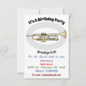 Invitation Illustration de trompette (Devant)