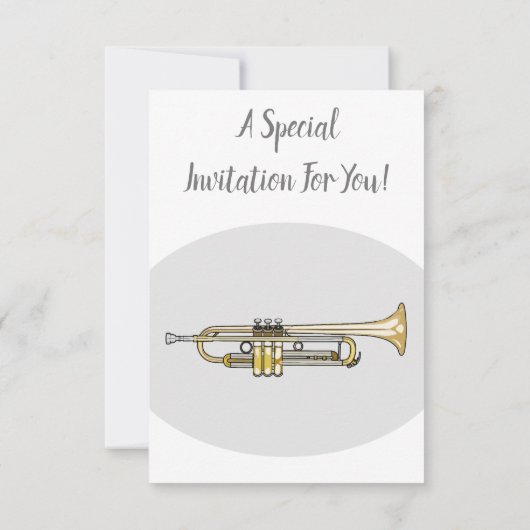 Invitation Illustration de trompette (Dos)