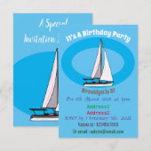 Invitation Illustration de voilier (Devant / Derrière)
