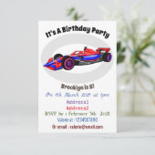 Invitation Illustration de voiture de course professionnelle (Debout devant)
