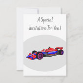Invitation Illustration de voiture de course professionnelle (Dos)