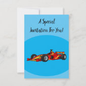 Invitation Illustration de voitures de course à grande vitess (Dos)