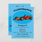 Invitation Illustration de voitures de course à grande vitess (Devant / Derrière)