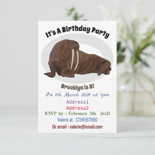 Invitation Illustration de Walrus (Debout devant)