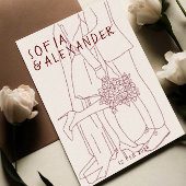 Invitation Illustration de Whimsical avec le Mariage RSVP de