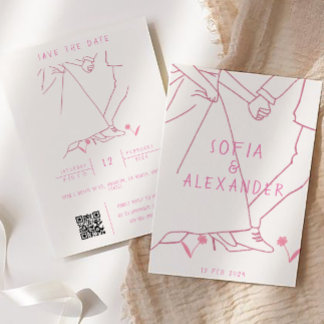 Invitation Illustration de Whimsical avec le Mariage RSVP de 