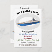 Invitation Illustration de yacht (Devant / Derrière)
