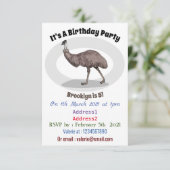 Invitation Illustration d'Emu bird (Debout devant)