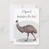 Invitation Illustration d'Emu bird (Dos)