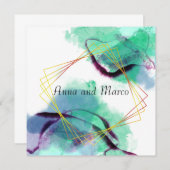 Invitation Illustration d'encre d'alcool Abstraite, invitatio (Devant / Derrière)