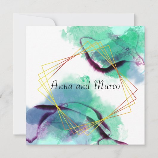 Invitation Illustration d'encre d'alcool Abstraite, invitatio (Devant)